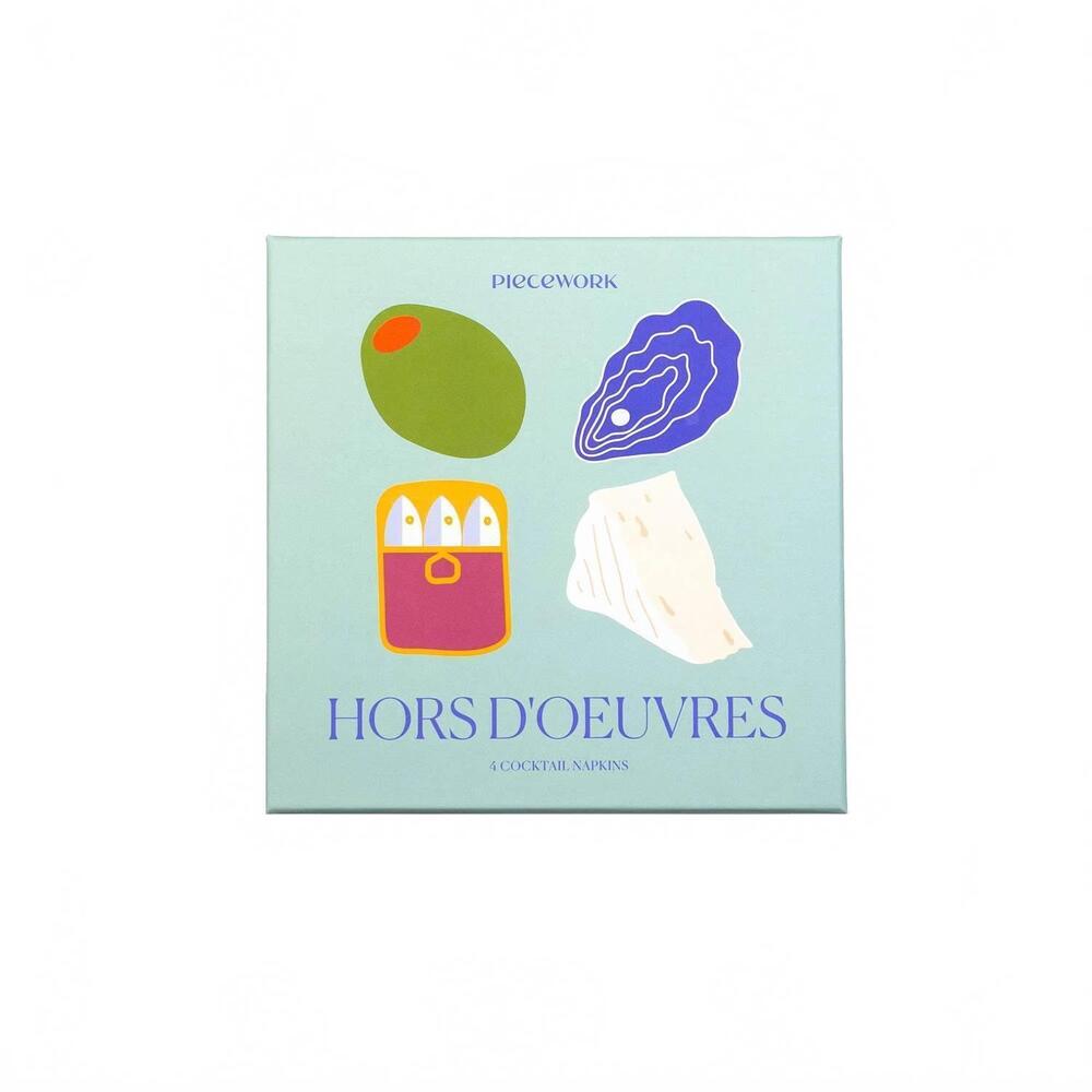 NEW PIECEWORK PUZZLES hors d'oeuvres cocktail napkins - set of 4 in multi
